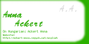 anna ackert business card